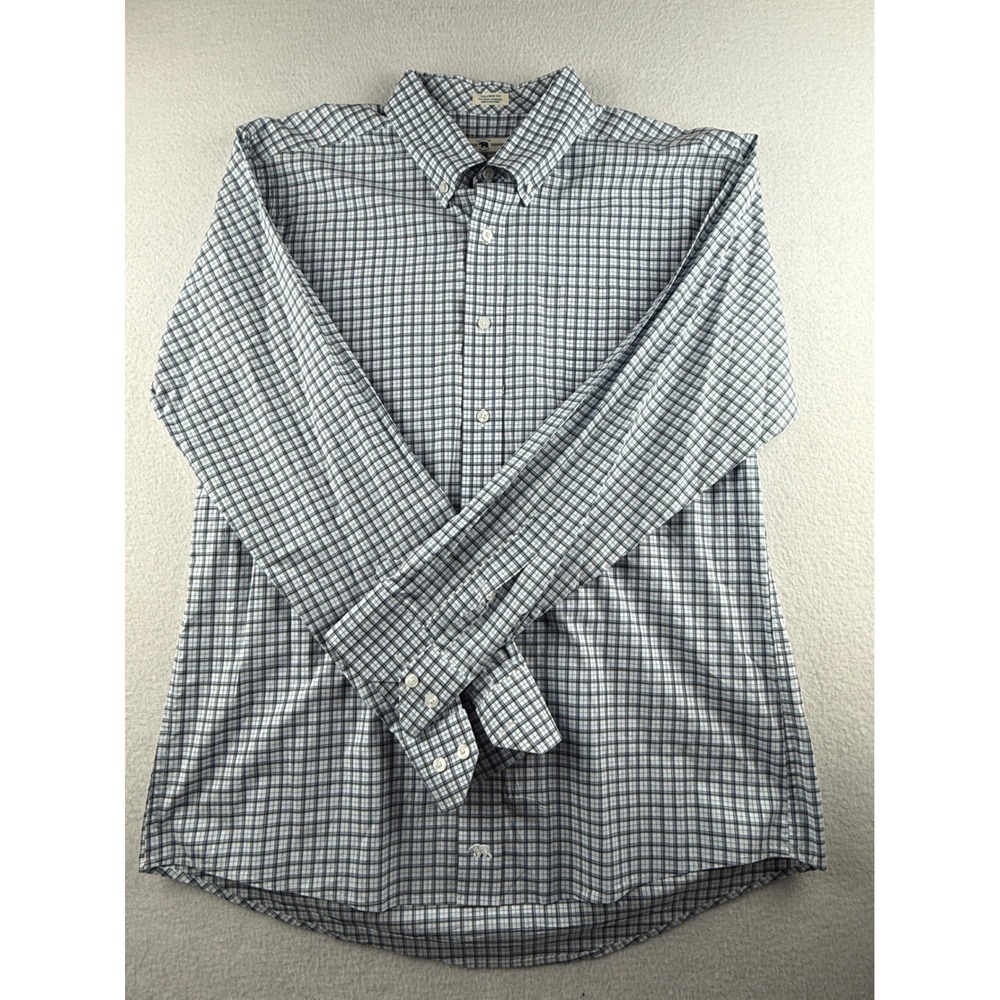 Onward Reserve Mens‎ XL Tailored Fit Check Button Down Shirt Blue White Cotton